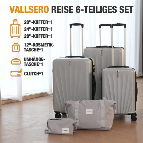 VALLSERO Trolleyset M-L-XL-Set, Gepäck mit Kosmetiktasche, günstig online kaufen