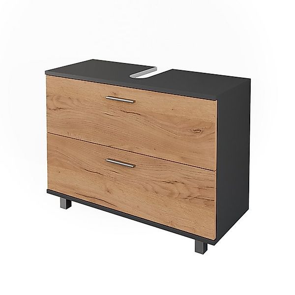 Vicco Waschbeckenunterschrank Ilias, Anthrazit/Goldkraft Eiche, 80.2 x 60.8 günstig online kaufen