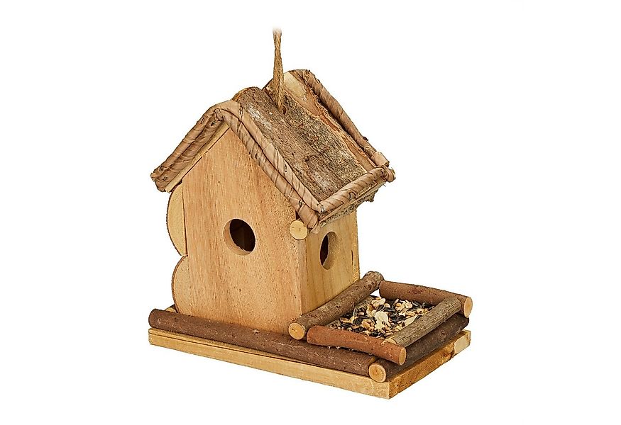 relaxdays Vogelhaus Deko Vogelhaus mit Futterstelle günstig online kaufen