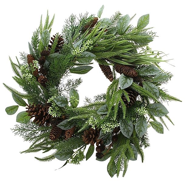 Dekoleidenschaft Dekokranz "Wintergrün" Ø 60 cm, günstig online kaufen