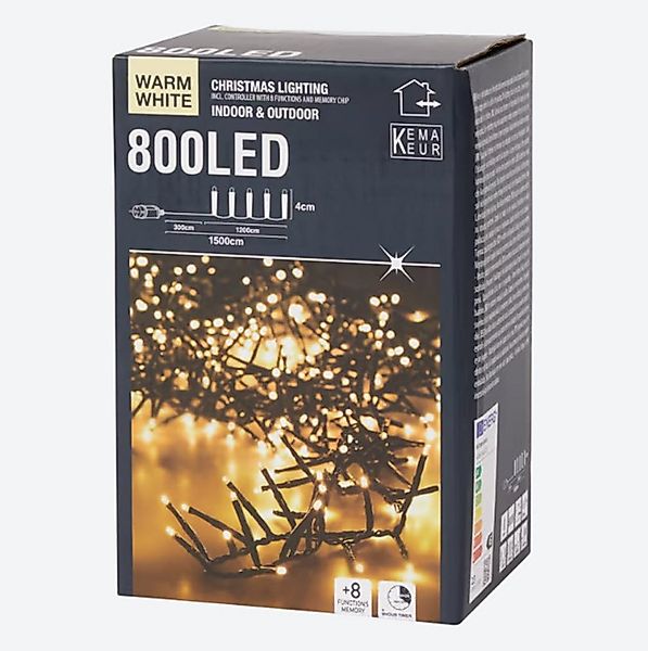ZD Trading LED-Lichterkette Maxi Clusterbeleuchtung 800 LED + Timer warmwei günstig online kaufen