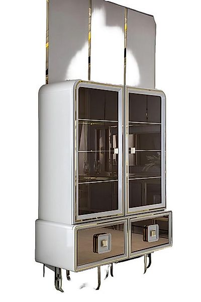 Xlmoebel Vitrine Neue elegante Esszimmerschrank-Vitrine in Weiß mit Glas- u günstig online kaufen