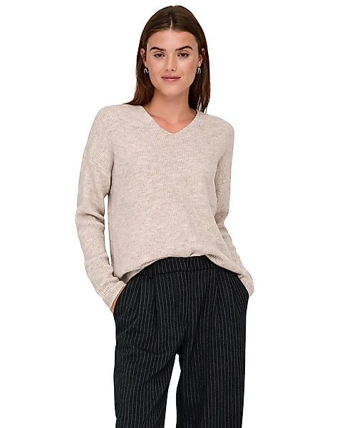 ONLY V-Ausschnitt-Pullover Weicher Strickpullover mit V-Ausschnitt günstig online kaufen