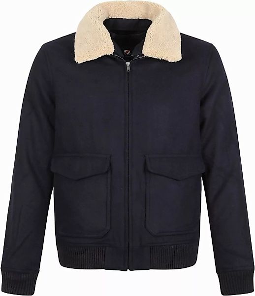 Suitable Pilotenjacke Melton Wolle Navy-Blau - Größe XL günstig online kaufen