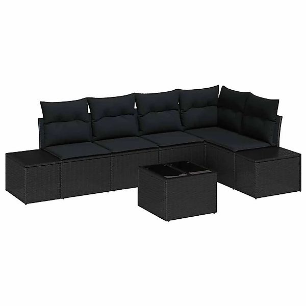 vidaXL Gartensofa-Set mit Speicher Schwarz Poly-Rattan 3355742 günstig online kaufen