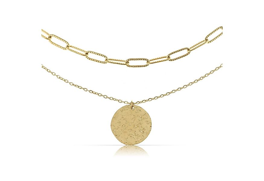 Made by Nami Edelstahlketten-Set zweireihig gold Halskette Damen wasserfest günstig online kaufen