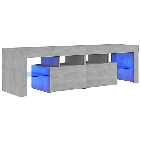 Tv-schrank Mit Led-leuchten Betongrau 140x35x40 Cm günstig online kaufen