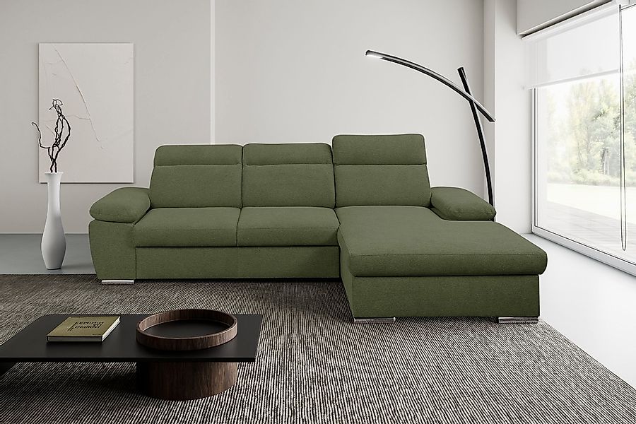 WERK2 Ecksofa "Palma modernes Schlafsofa mit Bettkasten, L-Form, B/T 282/18 günstig online kaufen