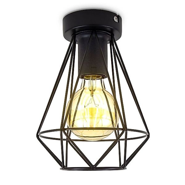 LED-Leuchtmittel B.K.Licht Deckenleuchte Vintage Draht Schwarz günstig online kaufen