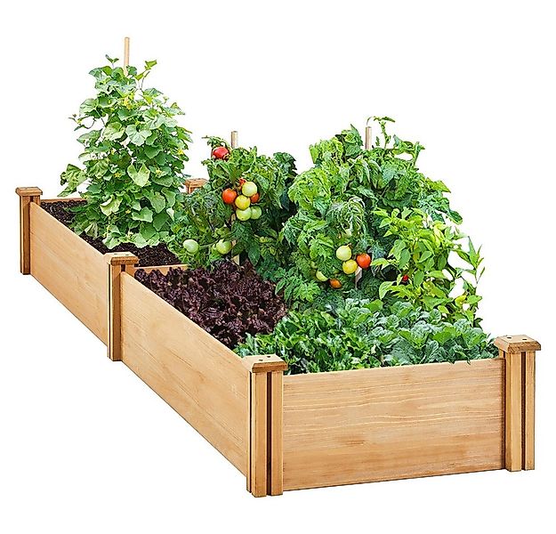 Yaheetech Hochbeet Trennbares Pflanzbeet, Pflanzkasten aus Holz Wetterfest günstig online kaufen
