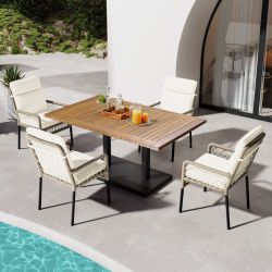 Flieks Gartenlounge-Set, 4-Sitzer Gartenmöbel Essgruppe Polyrattan günstig online kaufen