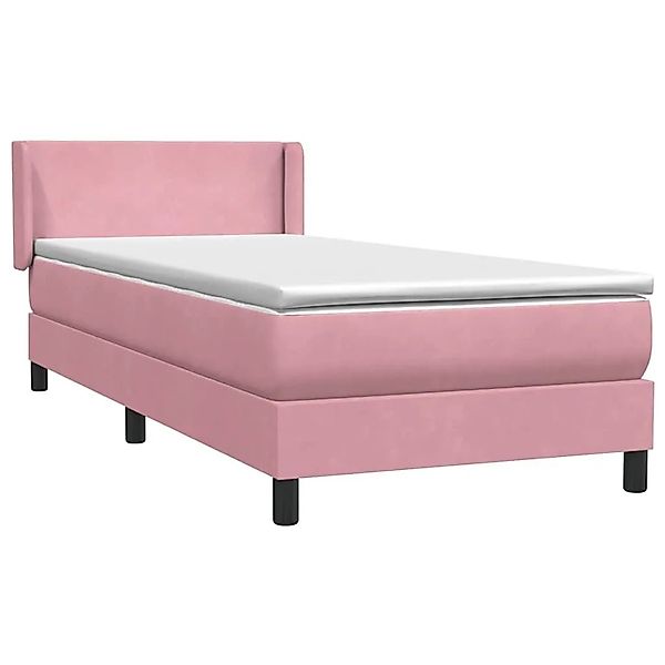 vidaXL Boxspringbett mit Matratze Rosa 90x220 cm Samt 3317978 günstig online kaufen
