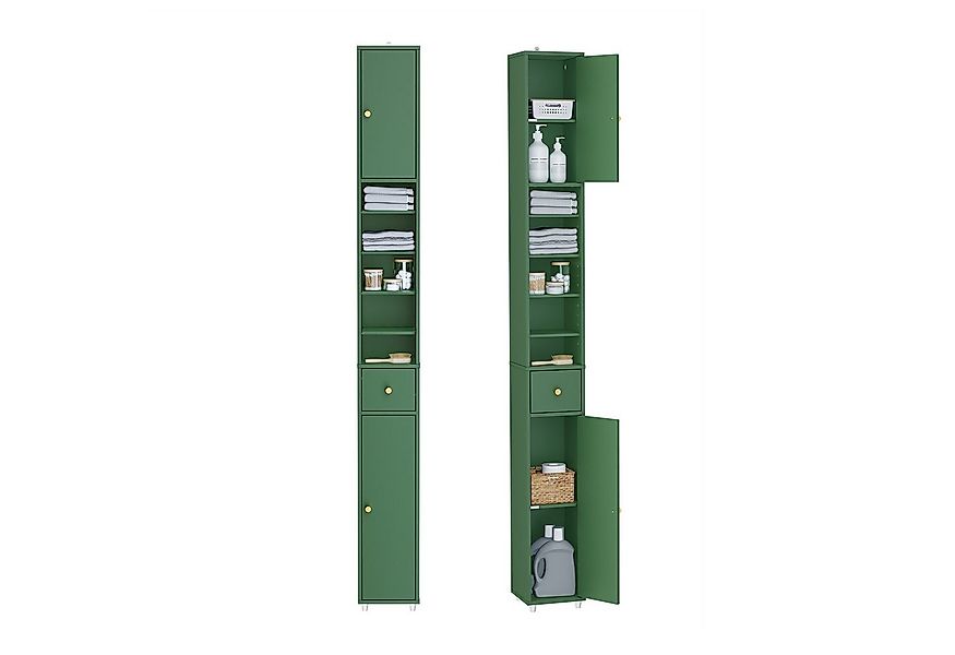 SoBuy Hochschrank BZR34, Badschrank schmal, Badezimmermöbel, Wasserabweisen günstig online kaufen