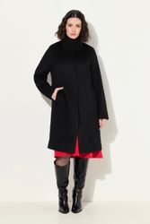 Ulla Popken Wintermantel Mantel Wollmix Stehkragen günstig online kaufen