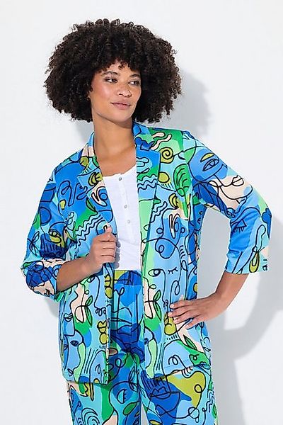 Angel of Style Blusenblazer Blazer Gesichterdruck offene Form 3/4-Ärmel günstig online kaufen