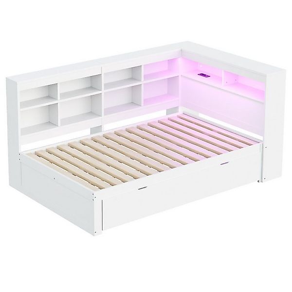 HAUSS SPOLE Schlafsofa 140x200cm mit Schubladen, USB-Steckdose, LED-Lichtle günstig online kaufen