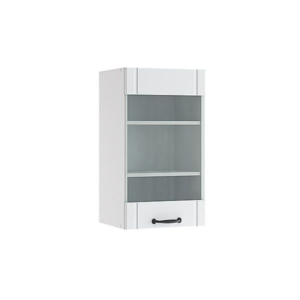 Vicco Küchenglasschrank Fame-Line Glashängeschrank Weiß Landhaus/Weiß 40 cm günstig online kaufen