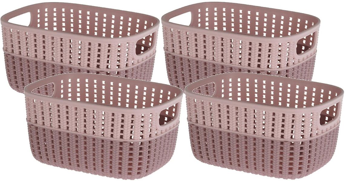 Koopman Aufbewahrungskorb Organizer Box Kiste Kunststoff 23x17x12cm 4 er Se günstig online kaufen