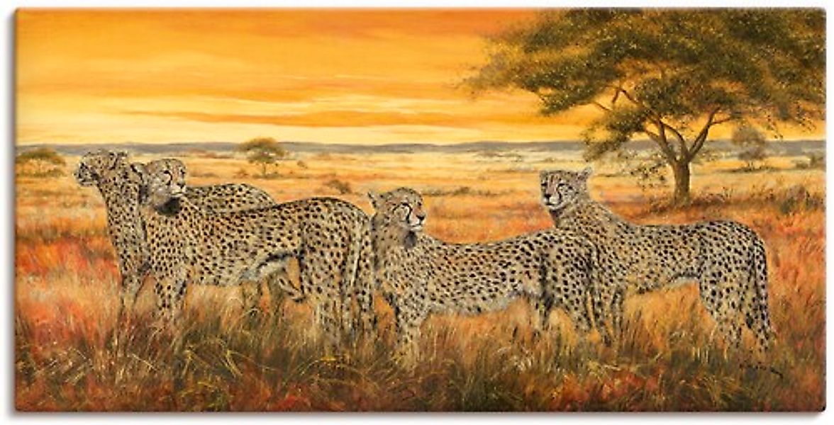 Artland Wandbild "4 Geparden", Wildtiere, (1 St.), als Leinwandbild, Wandau günstig online kaufen