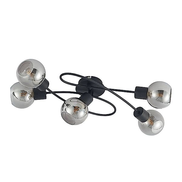 Lindby Deckenlampe Elaina 9627496 Modern in Schwarz aus Metall 5-flammig E1 günstig online kaufen