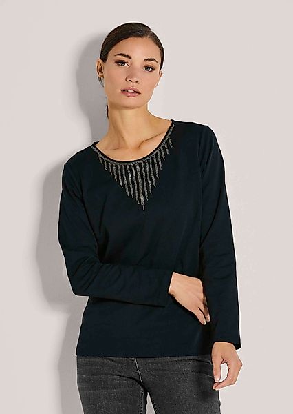 MADELEINE Langarmshirt Glamouröser Pullover, Strassakzente Rundhals-Shirt günstig online kaufen