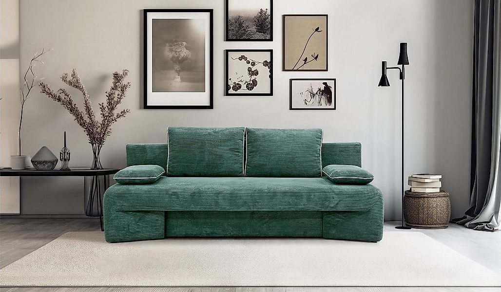 Hygger Möbelhaus Schlafsofa Erial mit Bettfunktion und Bettkasten, Liegeflä günstig online kaufen