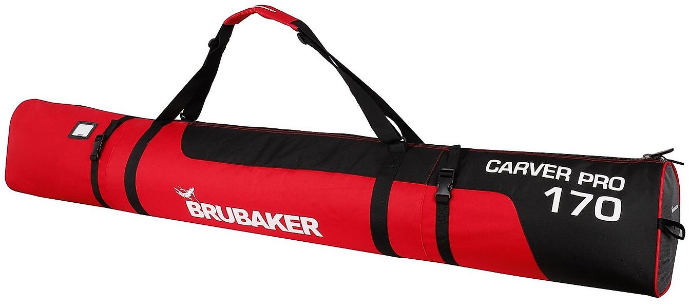 BRUBAKER Skitasche Carver Pro Ski Tasche - Schwarz Rot (Skibag für Skier un günstig online kaufen