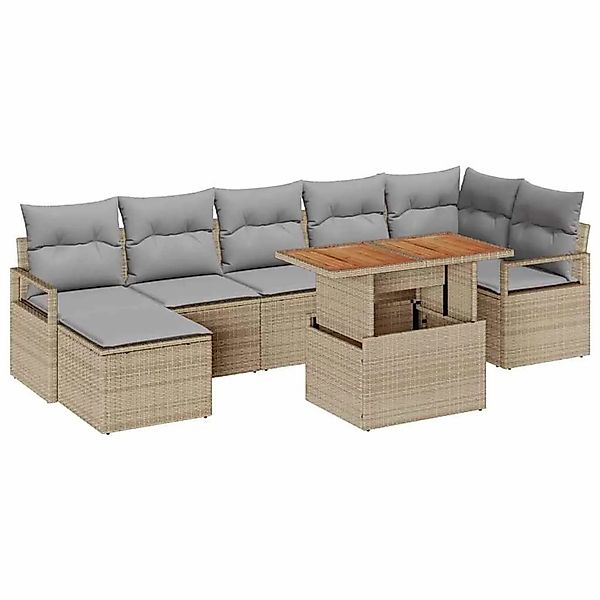 vidaXL Garten Essgruppe mit Kissen 8-Tlg Beige und Grau 3349741 günstig online kaufen