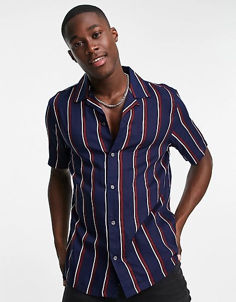 French Connection – Strandhemd mit mehrfarbigen Streifen günstig online kaufen