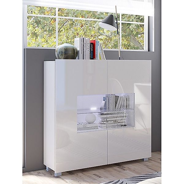 Lomadox Highboard CAIRNS-132, in weiß Hochglanz, günstig online kaufen