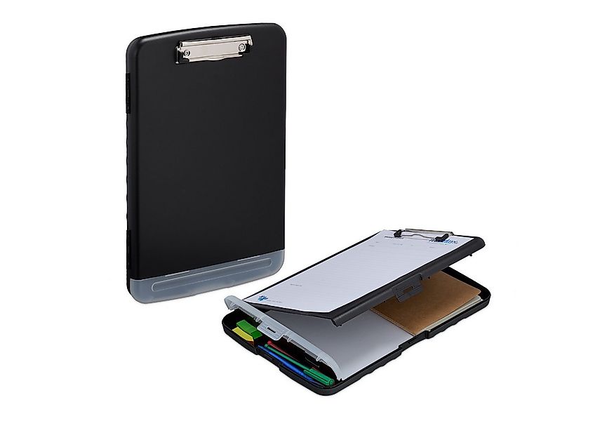 relaxdays Schreibmappe 2er Set Klemmbrett mit Fach (2-St., 2er Set) günstig online kaufen
