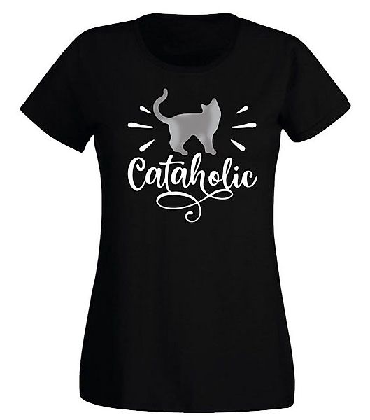G-graphics T-Shirt Damen T-Shirt - Cataholic Slim-fit, mit Frontprint, mit günstig online kaufen