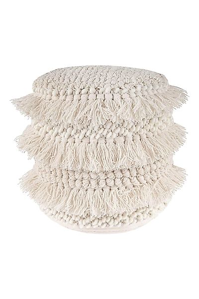 Kayoom Pouf "Bohist 325 50cm x 50cm, Strukturen mit Fransen und Quasten" 1 günstig online kaufen