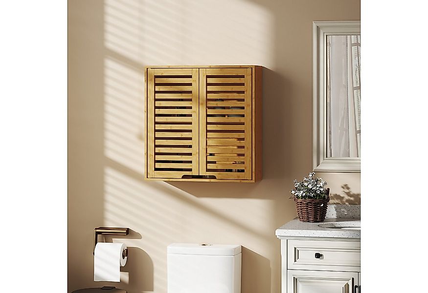 HOMCOM Hängeschrank mit atmungsaktiven Lamellentüren, verstellbarer Ablage günstig online kaufen