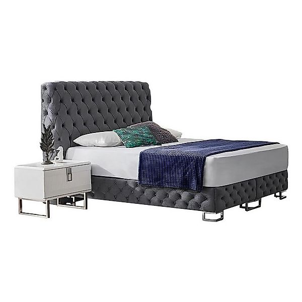 JVmoebel Bett Graues Chesterfield Doppelbett Designer Schlafzimmer Edle (1- günstig online kaufen