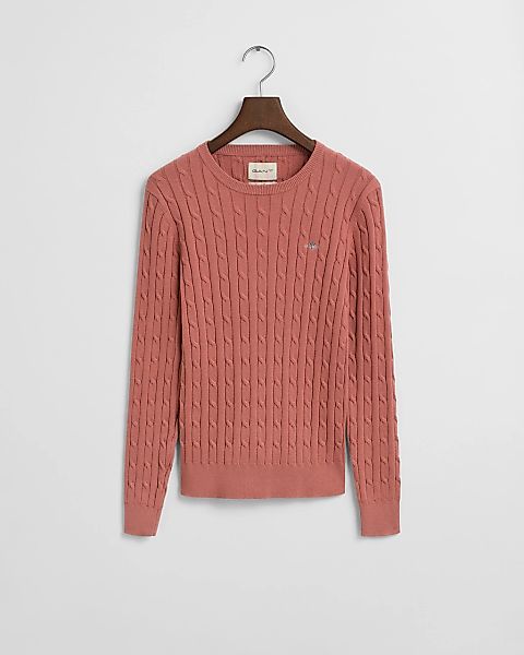 Gant Strickpullover "STRETCH COTTON CABLE C-NECK", mit Logostickerei auf de günstig online kaufen