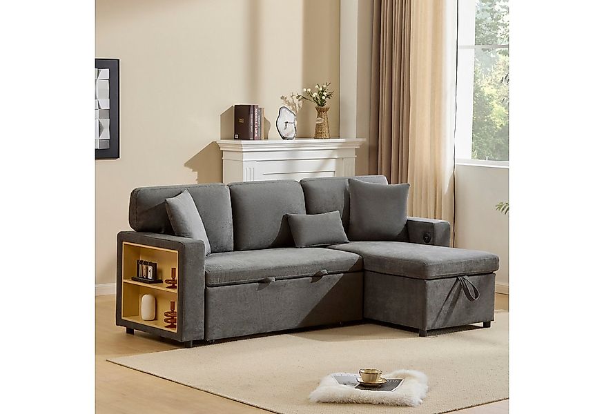 HAUSS SPOLE Schlafsofa Eckcouch Couch L-Form Schlafcouch Ausziehbar, mit Be günstig online kaufen