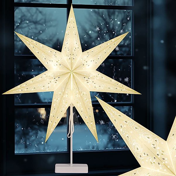 Casaria Dekostern, 1 St., LED Weihnachtsstern Kabellos 60cm mit Ständer Bel günstig online kaufen