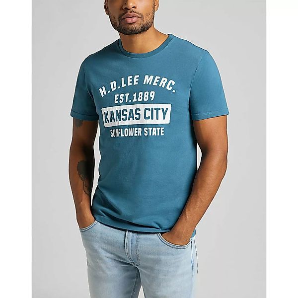 Lee Kansas City Tall Fit Kurzärmeliges T-shirt S Teal günstig online kaufen