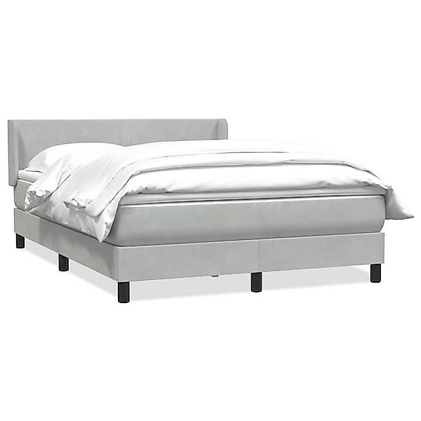 vidaXL Boxspringbett, Boxspringbett mit Matratze Hellgrau 140x220 cm Samt günstig online kaufen