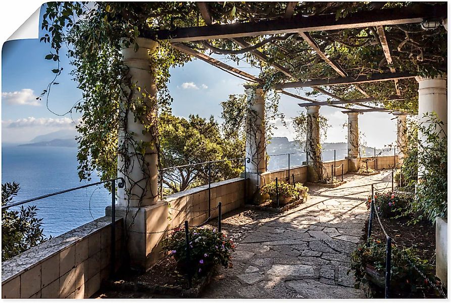 Artland Wandbild "Garten der Villa San Michele auf Capri" Gebäude 1 Stk. tl günstig online kaufen