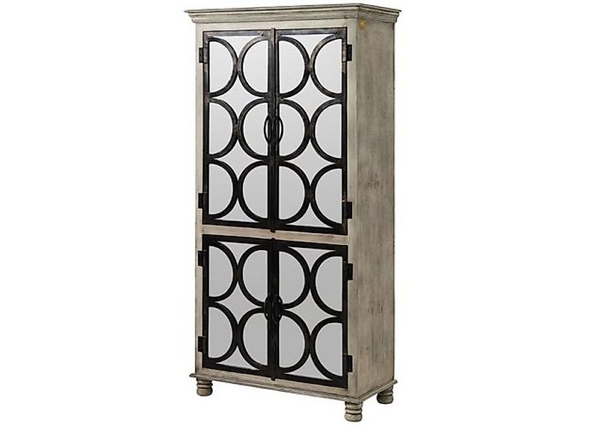 Massivmoebel24 Dreh-/Schwebetürenschrank #017 (Schrank Mango 97x45x190 grau günstig online kaufen