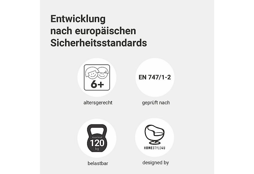 Homestyle4u Hochbett 90x200 Kinderbett Hochbett Weiß Massiv Kiefer Fächer S günstig online kaufen