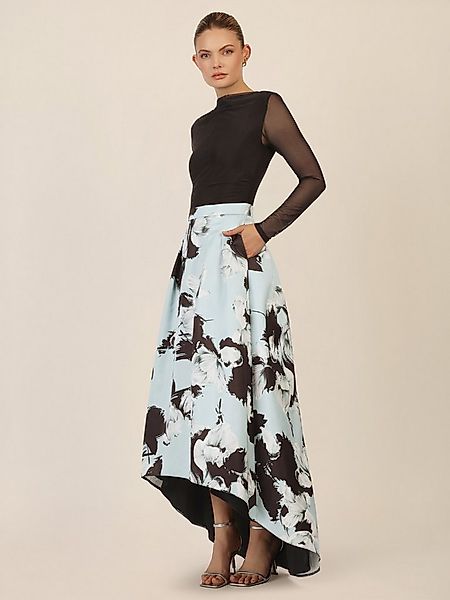 Apart Abendkleid mit Meshärmeln und floralem Rock günstig online kaufen