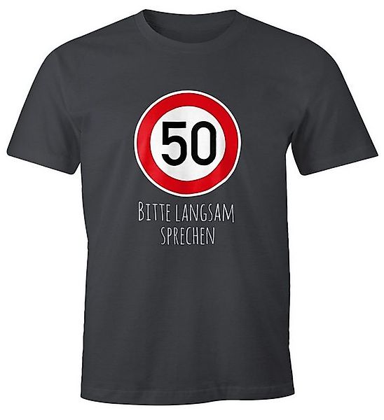 MoonWorks Print-Shirt Herren T-Shirt Geburtstag 50 Straßenschild Tempolimit günstig online kaufen