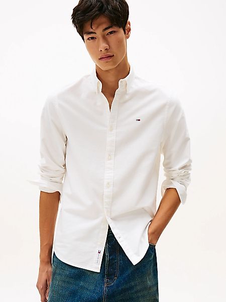 Tommy Jeans Langarmhemd "TJM REGULAR OXFORD" Mit Rundhalsausschnitt, Button günstig online kaufen