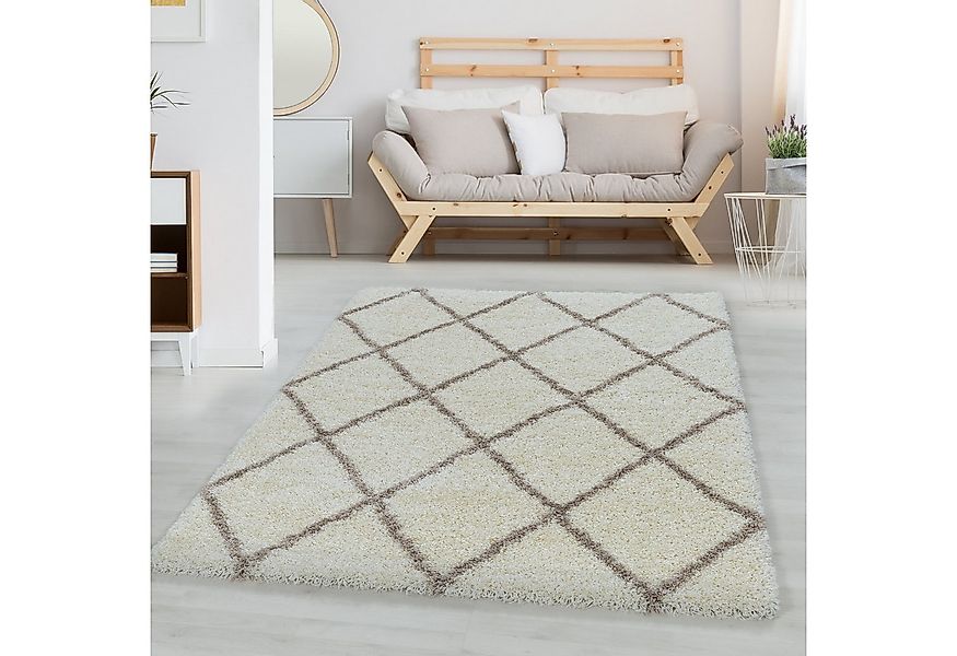 Carpettex Hochflor-Teppich Rauten Design, Läufer, Höhe: 30 mm, Teppich Wohn günstig online kaufen