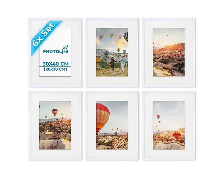 PHOTOLINI Bilderrahmen 6er Set 30x40 cm Modern Schmal mit Passepartout, für günstig online kaufen