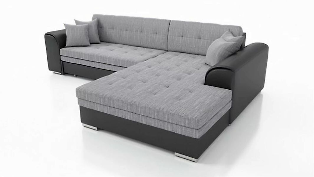 Fun Möbel Ecksofa Couchgarnitur SARRA Kunstleder/Stoff Ottomane Rechts oder günstig online kaufen