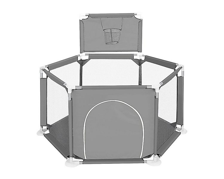 Comomy Laufgitter, Baby Krabbelgitter mit Basketball-Netz 130x130x64cm günstig online kaufen